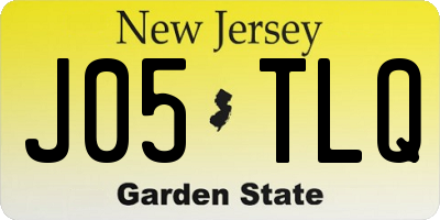 NJ license plate J05TLQ
