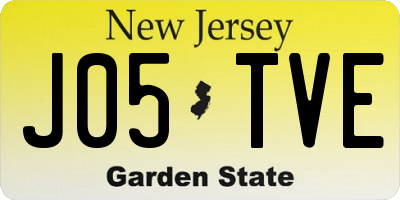 NJ license plate J05TVE