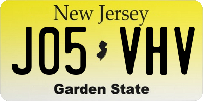 NJ license plate J05VHV