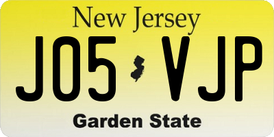 NJ license plate J05VJP