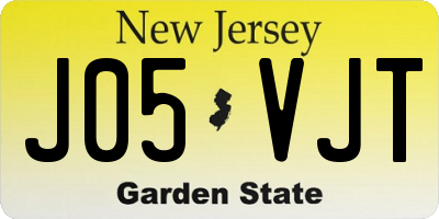 NJ license plate J05VJT