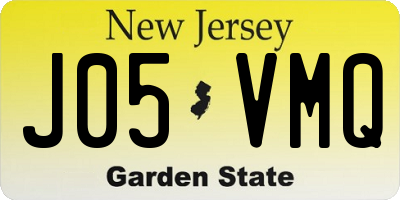 NJ license plate J05VMQ