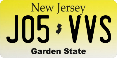 NJ license plate J05VVS