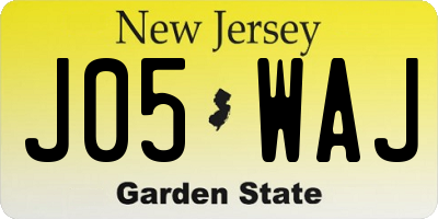 NJ license plate J05WAJ