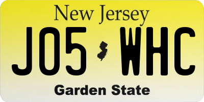 NJ license plate J05WHC