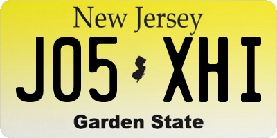NJ license plate J05XHI