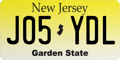 NJ license plate J05YDL