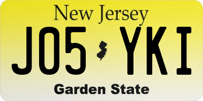 NJ license plate J05YKI