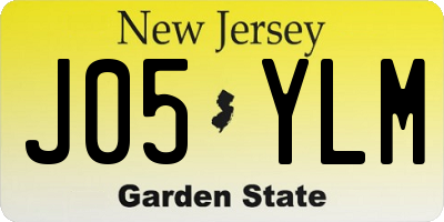 NJ license plate J05YLM