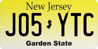 NJ license plate J05YTC