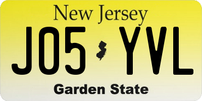 NJ license plate J05YVL