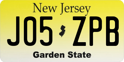 NJ license plate J05ZPB