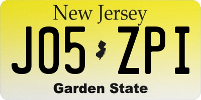NJ license plate J05ZPI