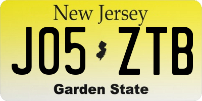 NJ license plate J05ZTB