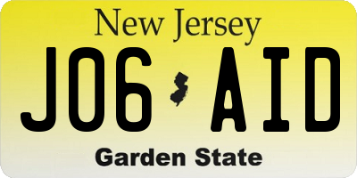 NJ license plate J06AID