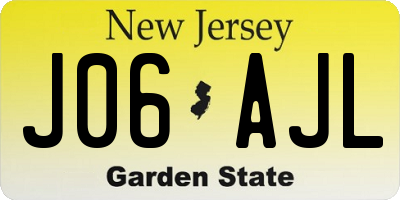 NJ license plate J06AJL