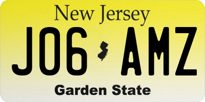 NJ license plate J06AMZ