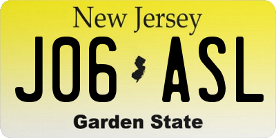NJ license plate J06ASL