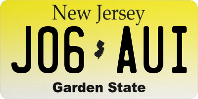 NJ license plate J06AUI