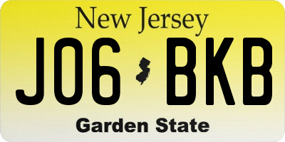 NJ license plate J06BKB