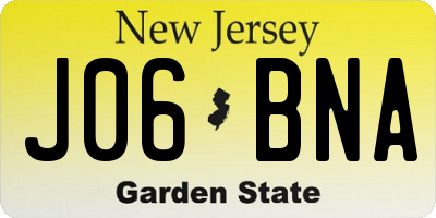 NJ license plate J06BNA