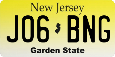 NJ license plate J06BNG