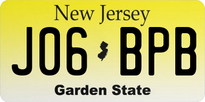 NJ license plate J06BPB