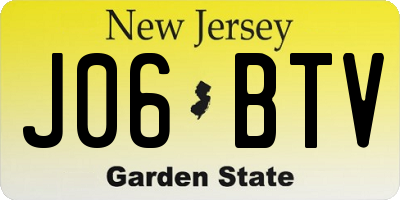 NJ license plate J06BTV