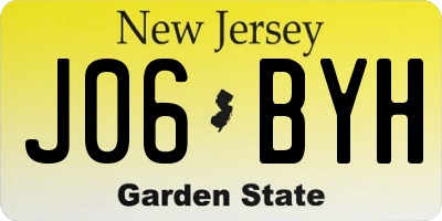 NJ license plate J06BYH