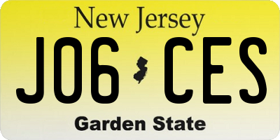 NJ license plate J06CES