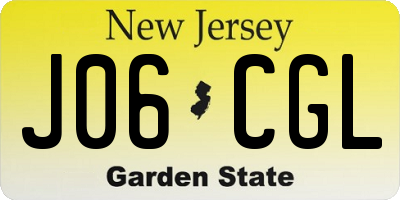 NJ license plate J06CGL