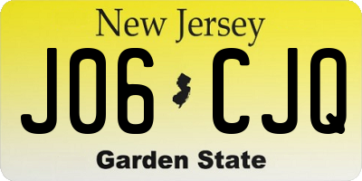 NJ license plate J06CJQ