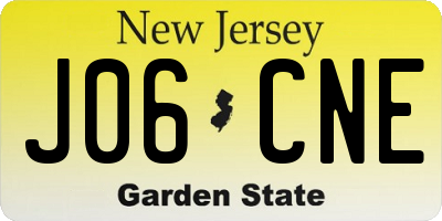 NJ license plate J06CNE