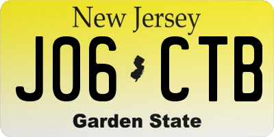 NJ license plate J06CTB