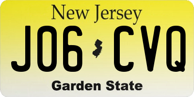 NJ license plate J06CVQ