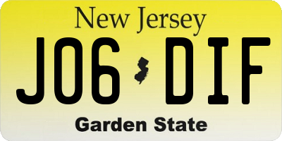 NJ license plate J06DIF