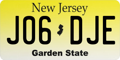NJ license plate J06DJE