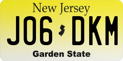NJ license plate J06DKM