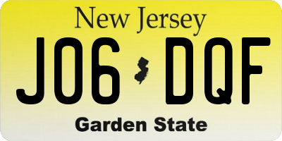 NJ license plate J06DQF