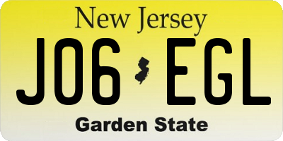 NJ license plate J06EGL