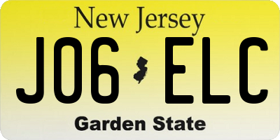 NJ license plate J06ELC