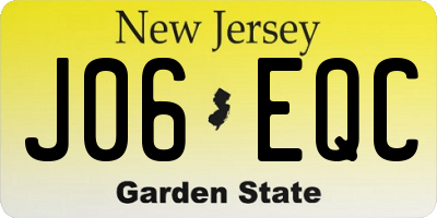NJ license plate J06EQC