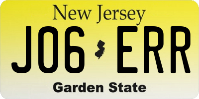 NJ license plate J06ERR