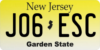 NJ license plate J06ESC