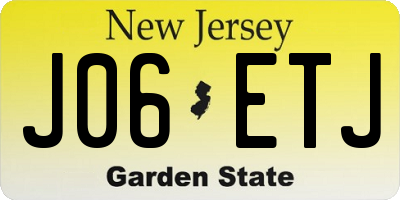 NJ license plate J06ETJ