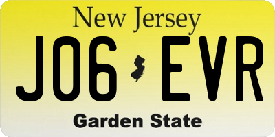 NJ license plate J06EVR