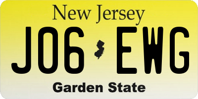 NJ license plate J06EWG