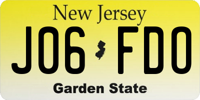 NJ license plate J06FDO