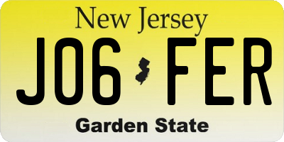 NJ license plate J06FER