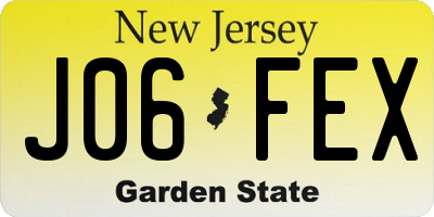NJ license plate J06FEX